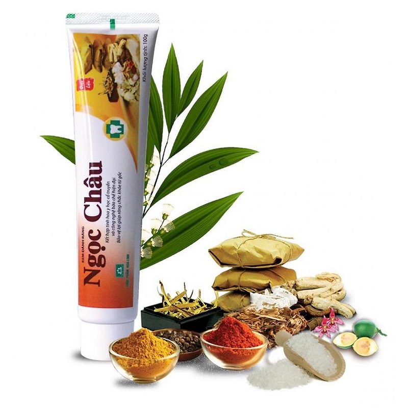 Kem đánh răng dược liệu Ngọc Châu 100g, giúp khử mùi hôi - bảo vệ răng miệng