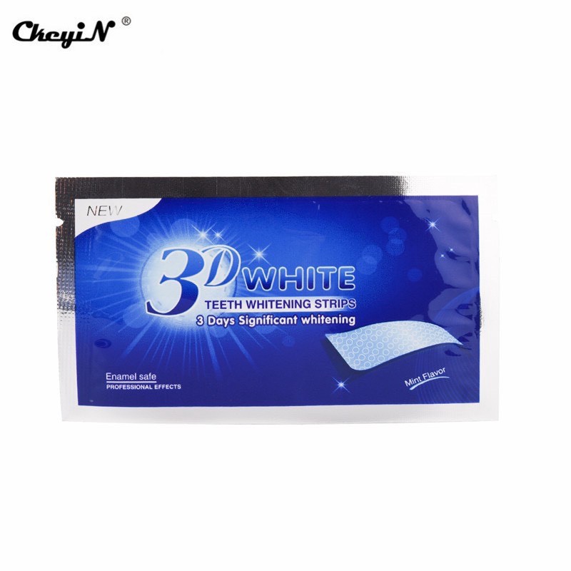 Miếng dán 3D white teeth whitening strips làm trắng răng an toàn và chất lượng