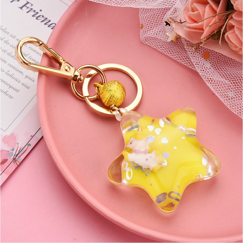 Móc khóa, móc túi Acrylic ngôi sao may mắn dễ thương cute  dùng làm quà tặng, dây treo balo, túi xách - Ráp
