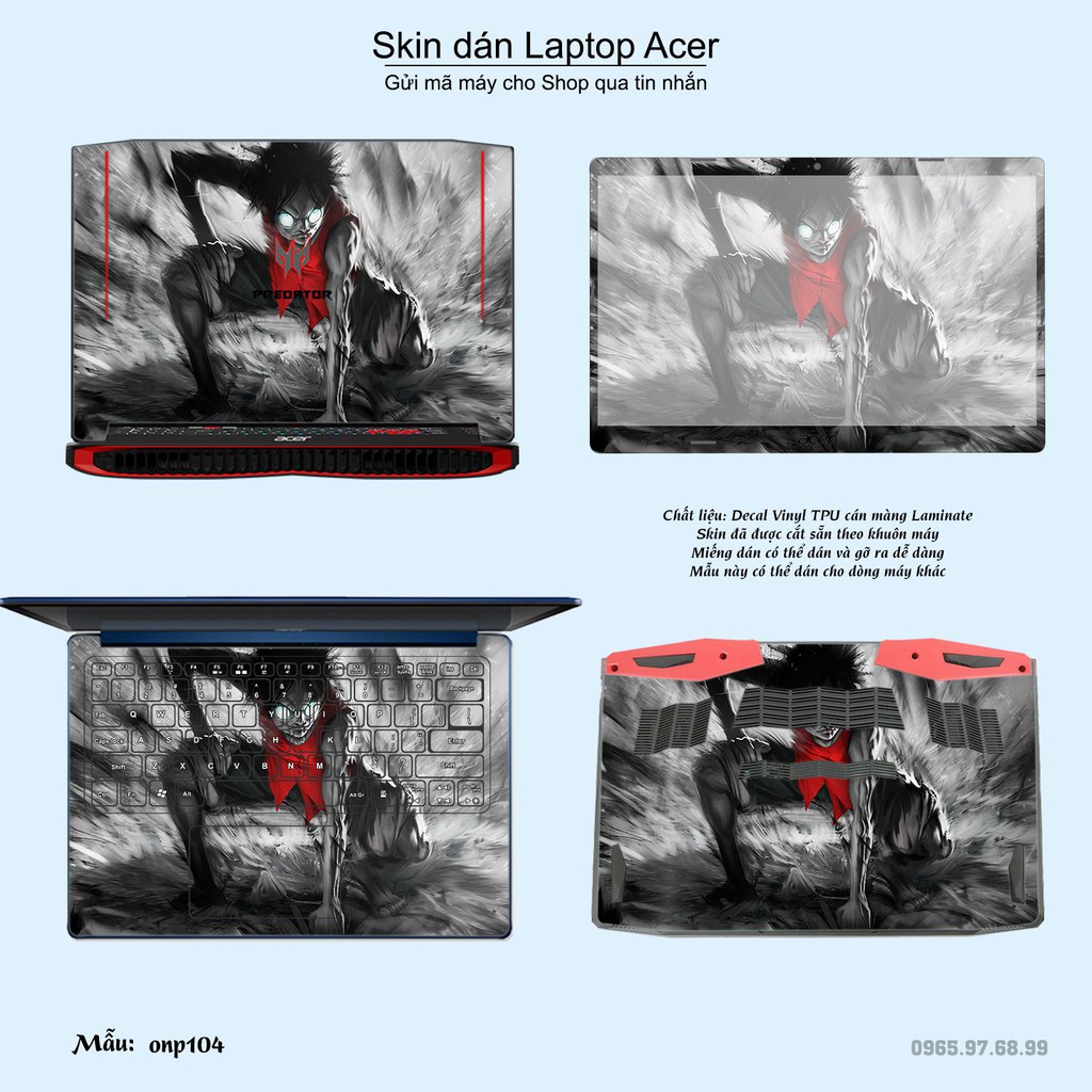 Skin dán Laptop Acer in hình One Piece nhiều mẫu 10 (inbox mã máy cho Shop)