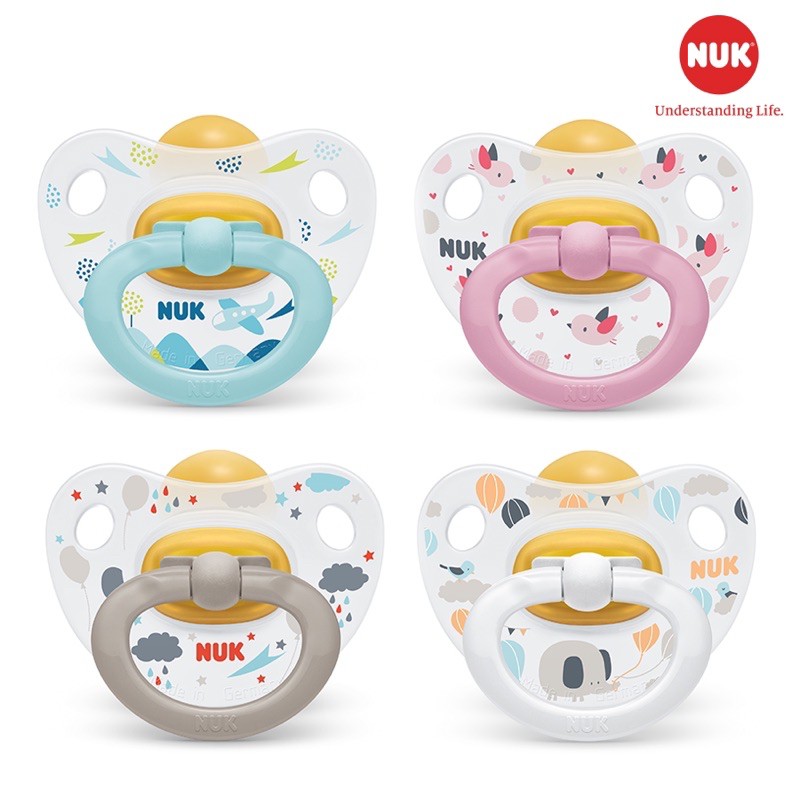 Bộ 2 ti giả NUK cao su Happykids 0-6m , 6-18m