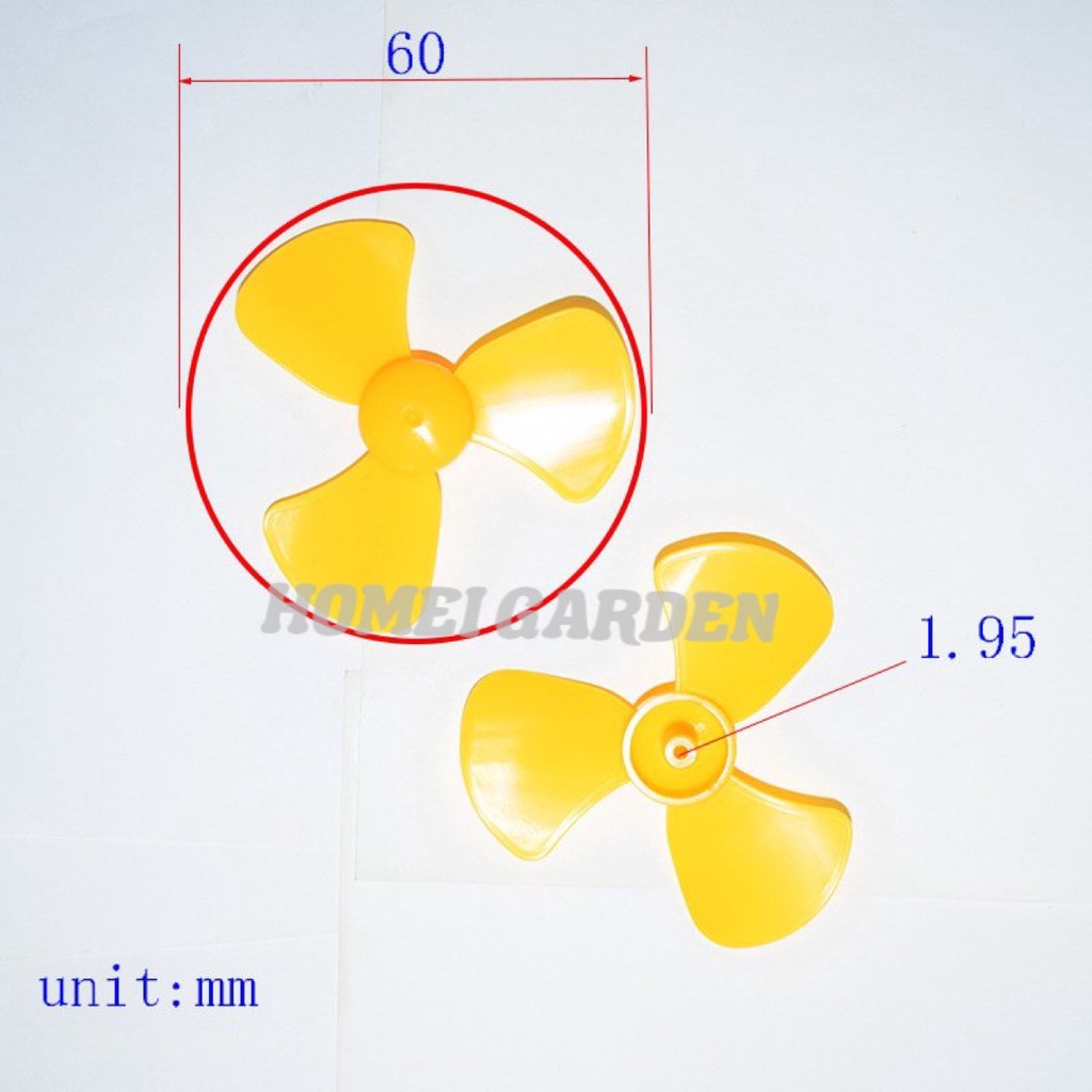 2 cánh quạt mini 3 cánh đường kính 60mm trục 2mm - HM0097