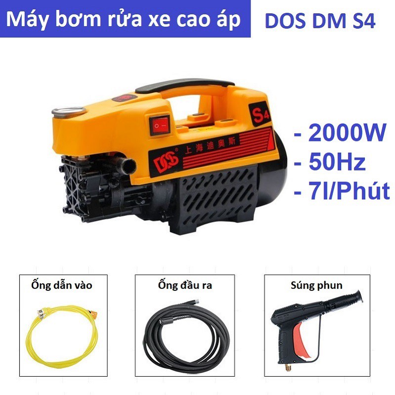 Máy rửa xe áp lực cao DOS - Máy rửa xe công suất lớn - Máy rửa xe áp lực nước cực mạnh