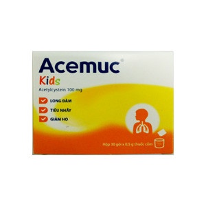 Acemuc kids 100mg giúp hệ hô hấp khỏe mạnh hộp 30 gói