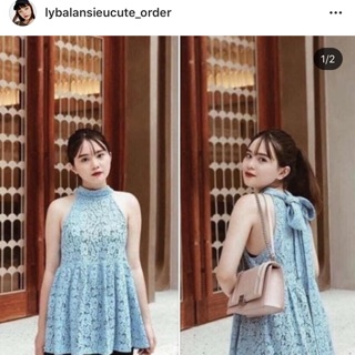 Áo ren nơ xanh +2% phí shopee