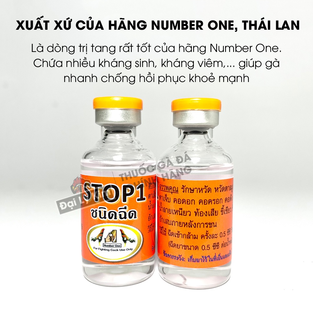 Sản phẩm làm lành tang gà đá Stop1, chai 10ml, nhập khẩu chính hãng Thái Lan