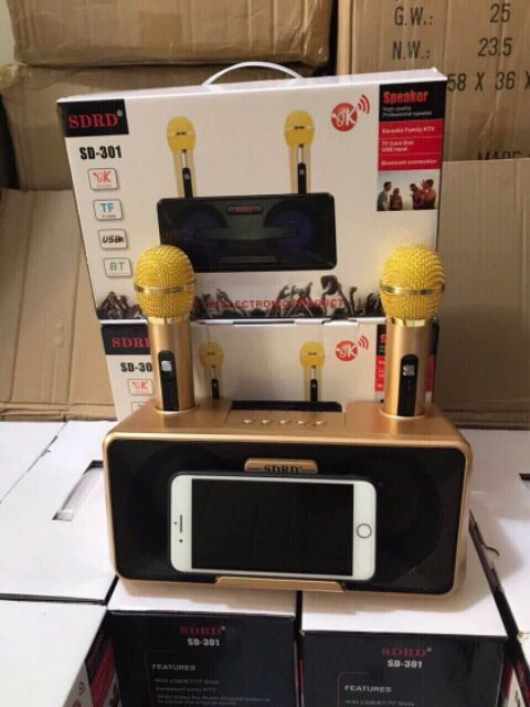Loa hát karaoke SD 301.Tặng kèm 2mic không dây rất xinh.