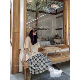Chân váy suông nữ sọc caro/ skirt caro woman