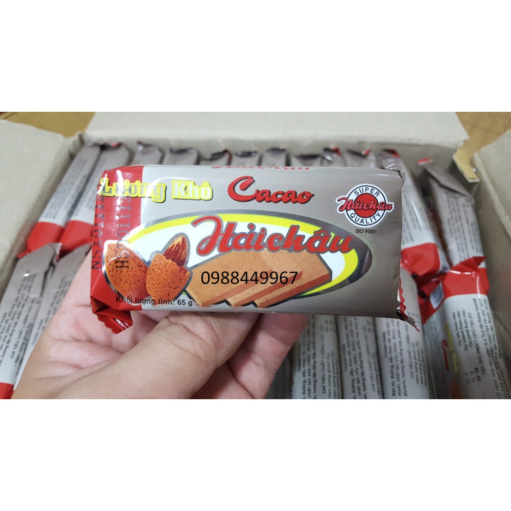 [Minhha] [RẺ VÔ ĐỊCH] Thùng 100 gói Lương Khô Hải Châu vị đậu xanh/ cacao/ tổng hợp/ dinh dưỡng 65g 25 95