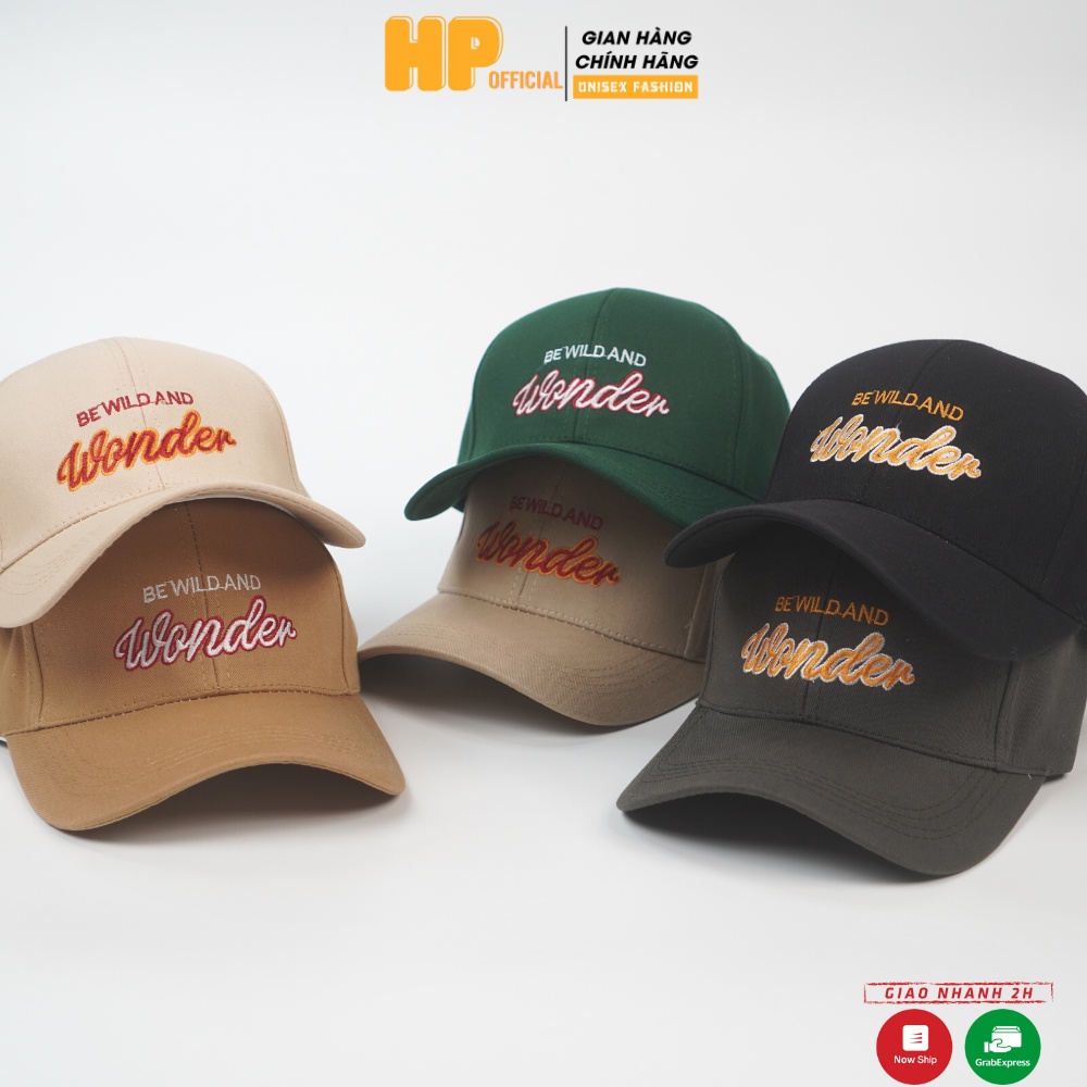 Mũ lưỡi trai ❤️ Nón kết thêu chữ Wonder chất kaki cao cấp form unisex nam nữ N68 - Happy Style