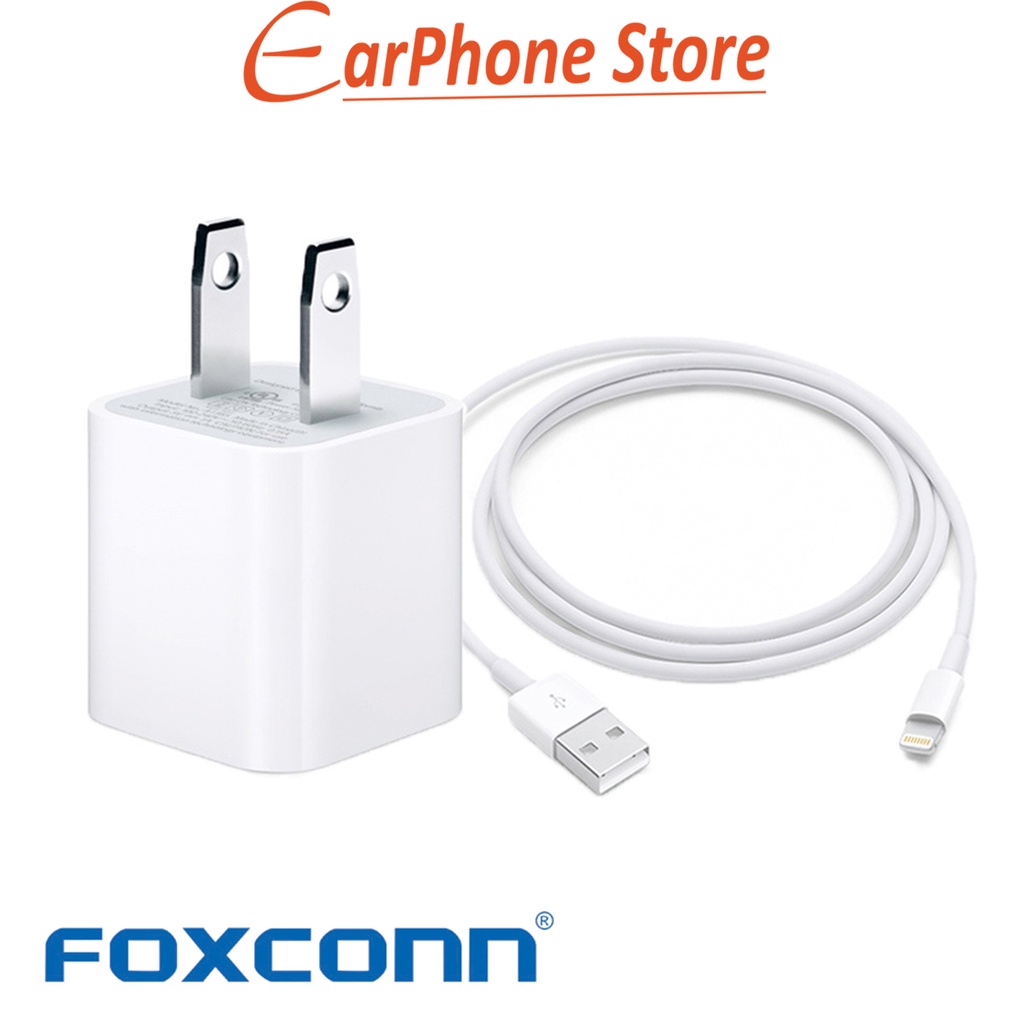 [BỘ SẠC IPHONE]  Bộ Sạc iPhone 5V-1A Củ Vuông - IPhone 6/ 6S Plus/ 7/ 7Plus/ 8/ 8 Plus/ X/ XS Max/ XR/ 11/12