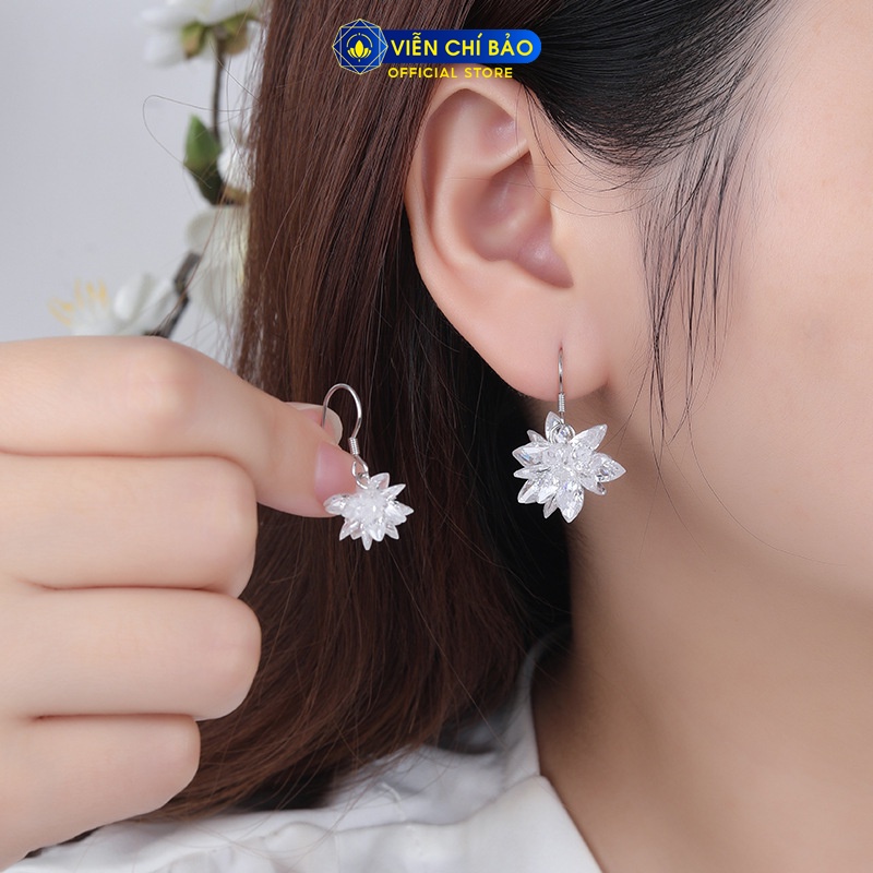 Bông tai bạc nữ Snow Flower chất liệu bạc 925 thời trang phụ kiện trang sức nữ thương hiệu Viễn Chí Bảo B400426x