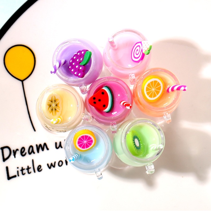 Charm mô hình ly sinh tố trái cây trang trí nhà búp bê, làm móc khóa, DIY(SMD-2062)