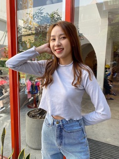 Áo thun tay dài croptop