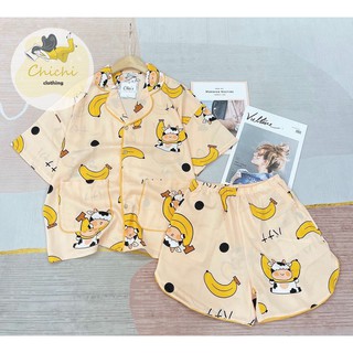 Đồ ngủ pijama DƠI đùi chất lụa Mango hoạt hình dễ thương
