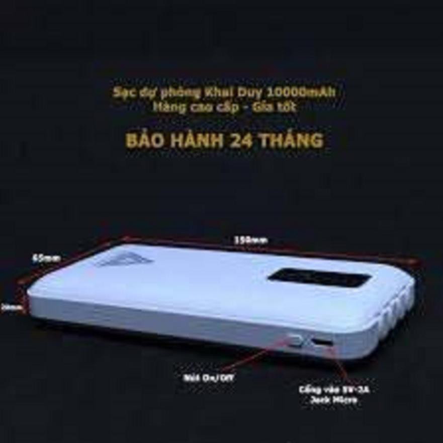 Pin Dự Phòng Xạc Nhanh KHAI DUY CHÍNH HÃNG - Dung lượng chuẩn 20.000mah - có 4 đầu ra - Bảo hành 12 tháng