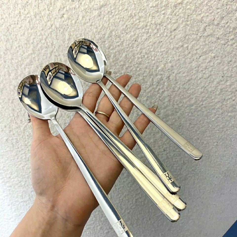 Set 5 thìa inox 304 nội địa Đức sang trọng kèm vỏ hộp cao cấp, , FULLBOX. Bộ 5 muỗng inox Zwlling siêu to hàng xuất Đức