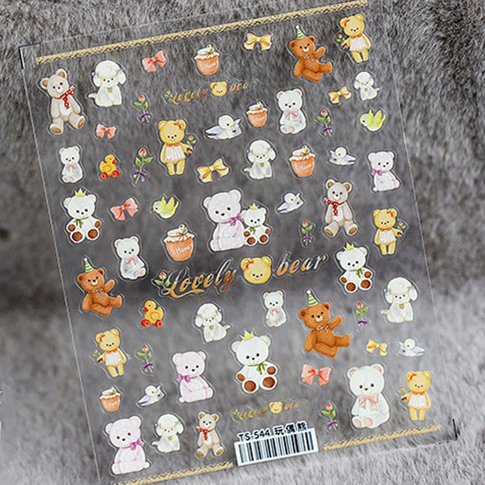 [Hàng mới về] Miếng dán trang trí móng hình gấu hoạt hình đáng yêu diy