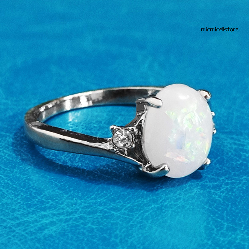 Nhẫn Đính Đá Opal Nhân Tạo Thời Trang Cho Nữ