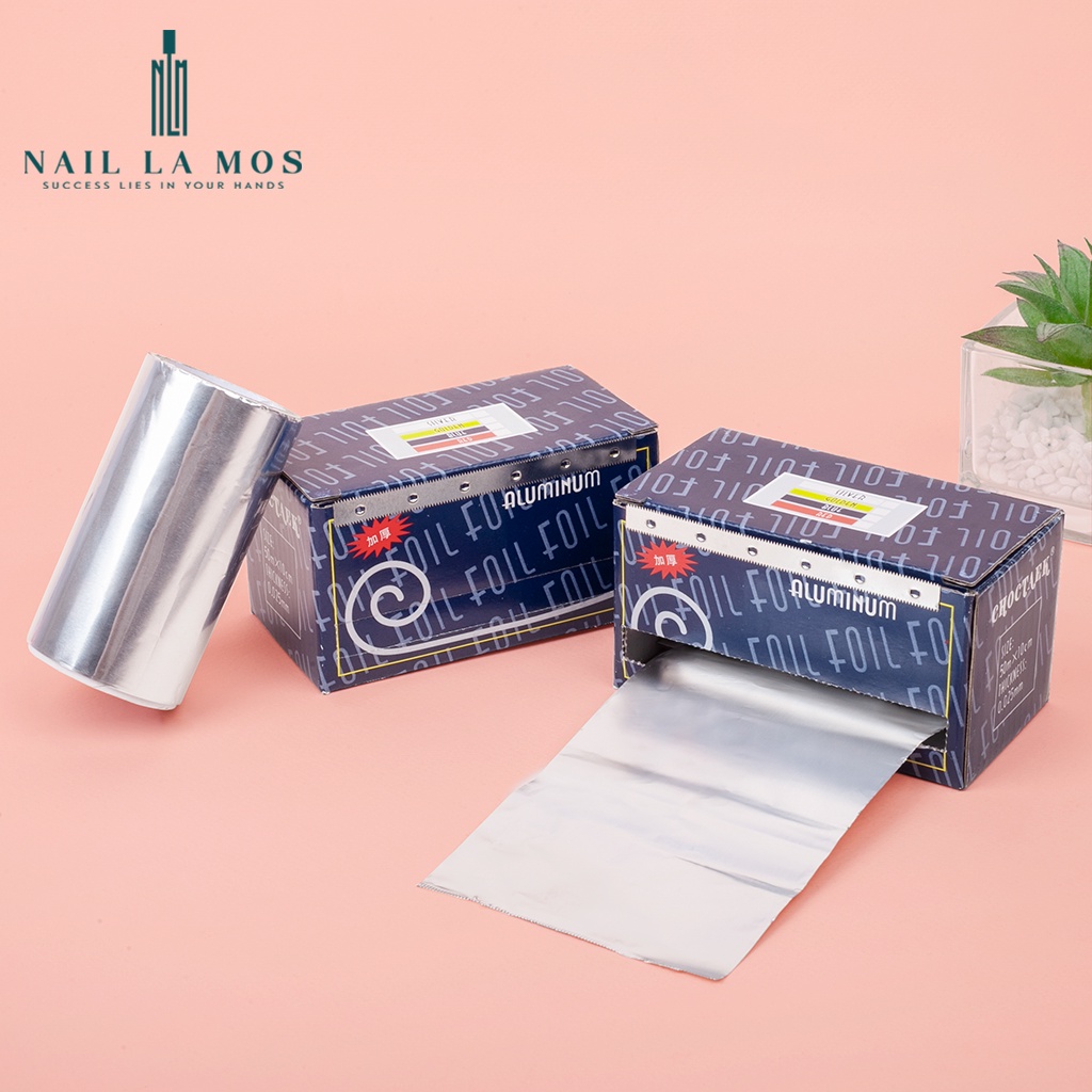 Giấy bạc ủ phá gel - cuộn giấy bạc ủ móng loại có lưỡi cắt không cần kẹp