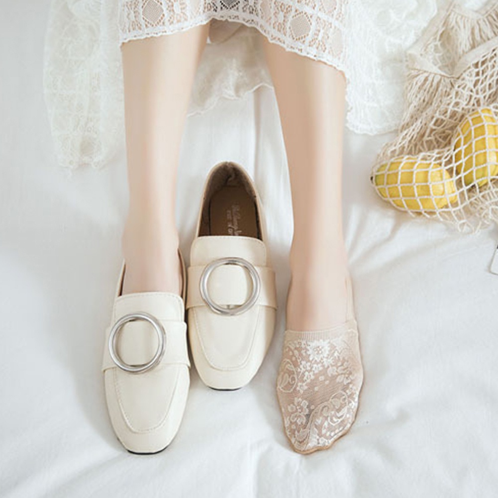 Vớ Ren Ngắn Màu Sắc Nhã Nhặn Cho Nữ