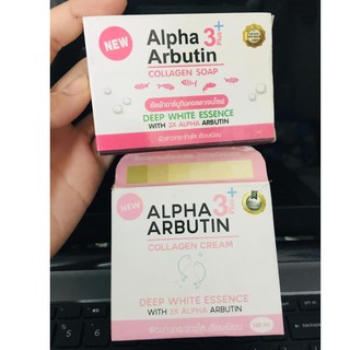Kem dưỡng thể + soap làm trắng da Alpha Arbutin Collagen Deep White Essence Cream
