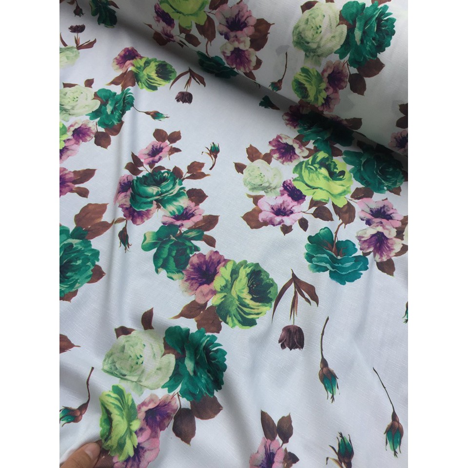 Đũi xớ Linen hoa 05 :1m=45k Thích hợp may sơ mi, đầm, chân váy, áo dài, jum, quần dáng xuông, đồ đôi mẹ và bé...