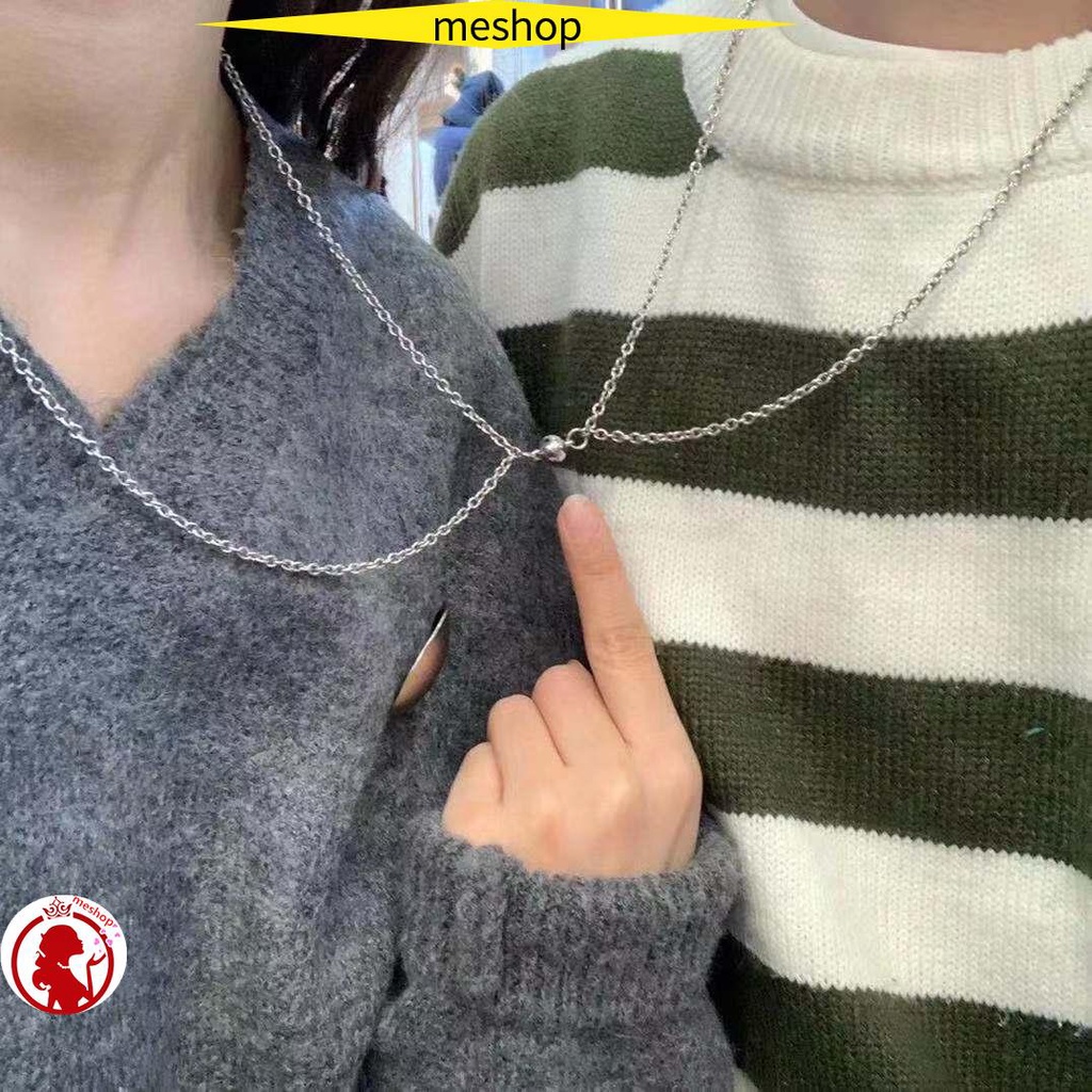 🍒Tôi🍒 Vòng cổ Thép Không Gỉ Từ Tính Hình Chữ O Mới Làm Quà Tặng Cho Cặp Đôi/ Bạn Bè/ Ngày Lễ Tình Nhân