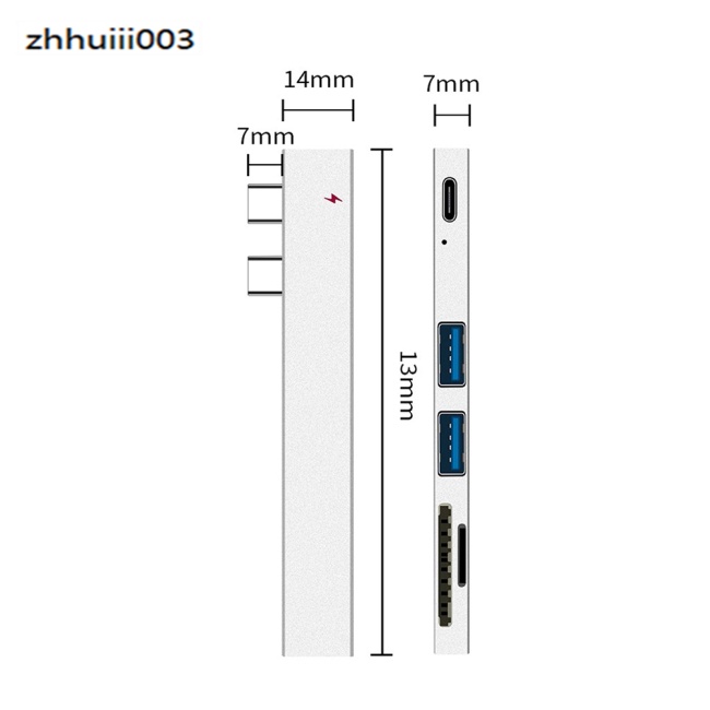 Bộ Chuyển Đổi Hub Usb Hub Với Đầu Đọc Thẻ Sd/tf Bằng Hợp Kim Nhôm Đa Năng Cho Macbook Pro Laptop