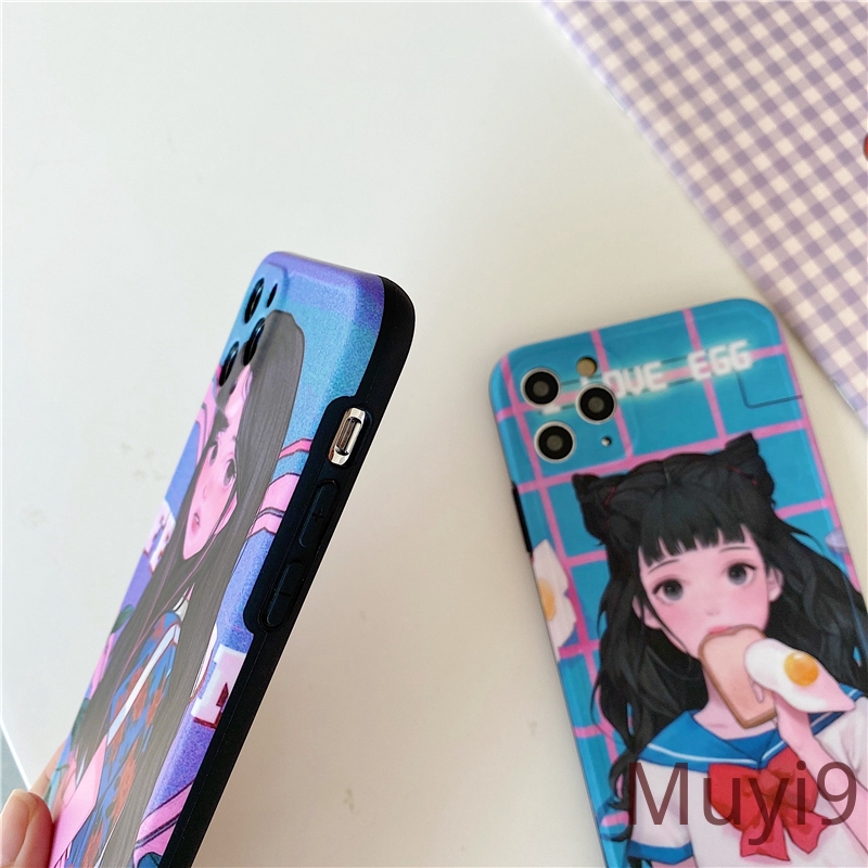 Ốp điện thoại mềm họa tiết hoạt hình cô gái Nhật Bản độc đáo cho iPhone12 11PROMAX X XSMAX XR I8/SE2 Iphone7plus | BigBuy360 - bigbuy360.vn