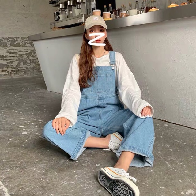 ( Sẵn)Yếm quần jeans ống rôngh ulzzang- hàng order, có ảnh thật ở cuối | BigBuy360 - bigbuy360.vn