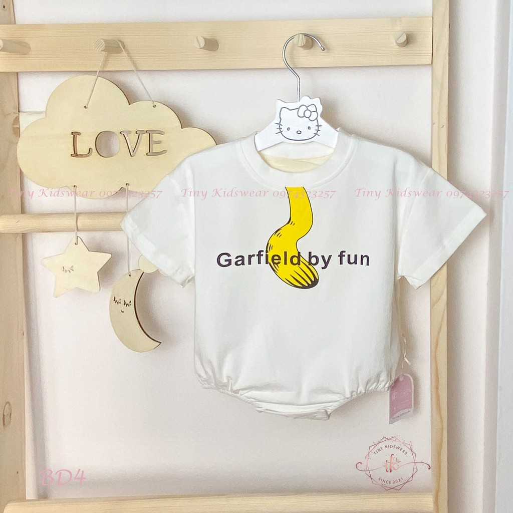 Bộ bodysuit cotton ngắn tay hình mèo Garfield cho bé từ 4-12, 13kg [BD4]