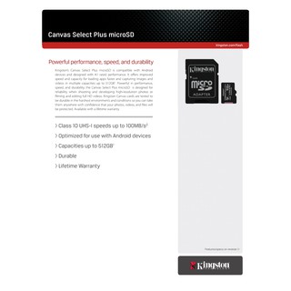 Thẻ nhớ Micro SD Kingston 256Gb Class 10 100MB/s