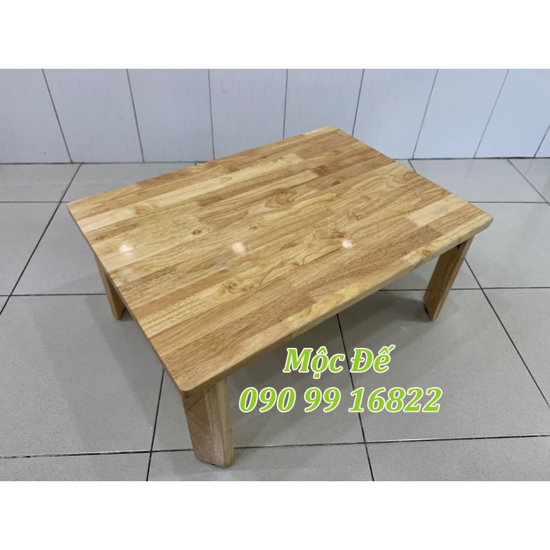 Bàn Trà Gỗ Cao Su Xếp Gọn MỘC ĐẾ Size 100x50cm - Ngồi Bệt Kiểu Nhật Hiện Đại Sang Trọng