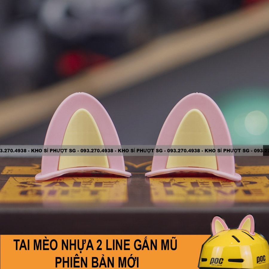 Giá kho Tai mèo nhựa màu mới gắn mũ bảo hiểm 3/4 nửa đầu - Tai mèo nhự