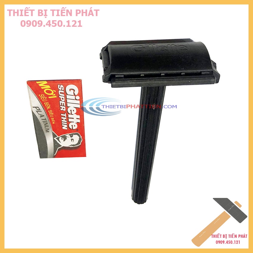 Dao cậu râu đen Gillette kèm lưỡi dao lam Plattinum siêu bén, siêu bền ( Hàng chính hãng )