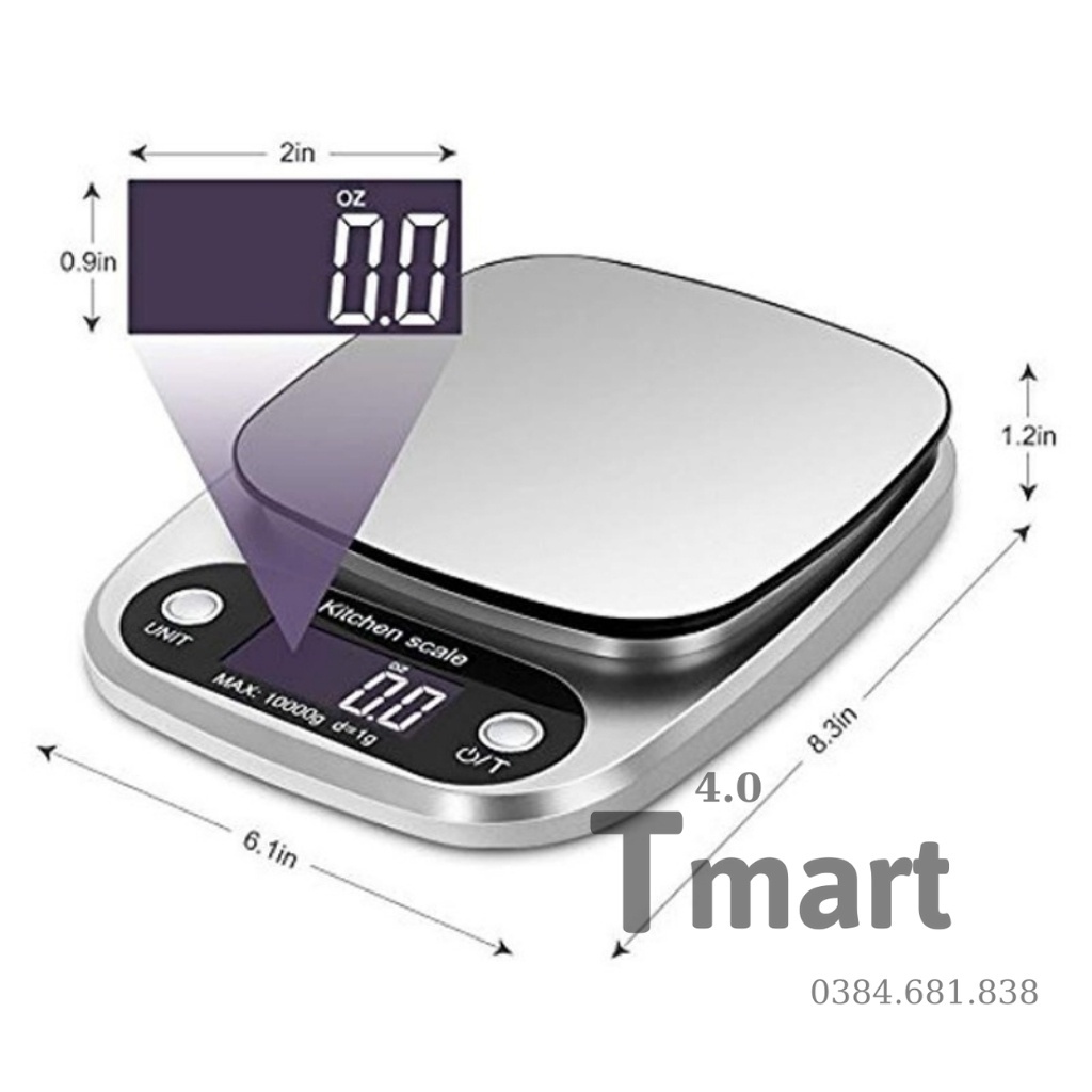 Cân tiểu ly điện tử nhà bếp mini định lượng 1g - 5kg, làm bánh độ chính xác cao - Bmart4.0