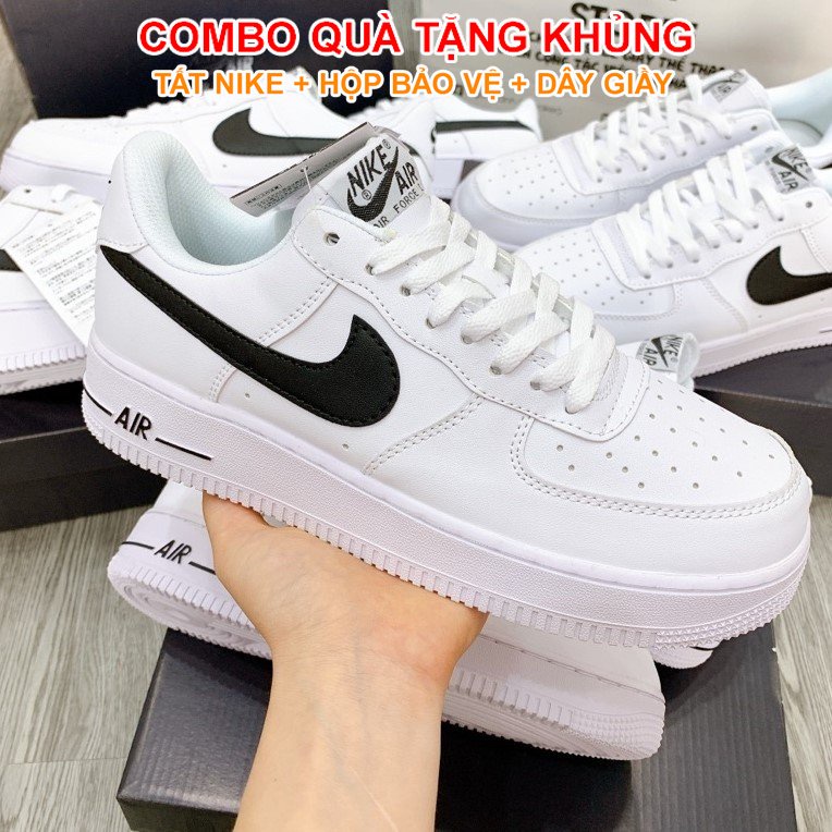Giày _Nike Air Force 1 Trắng Vệt Đen, Giày Af1 thể thao nam nữ Bản Cao Cấp 1:1 Full Box, Full +tất hót