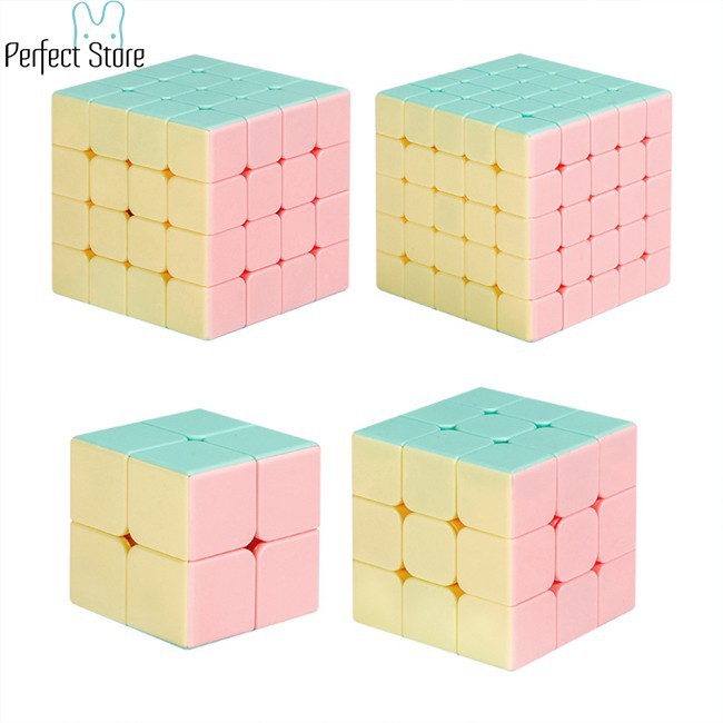 Khối rubik ma thuật không miếng dán màu macaron kích thước 5x5x5 / 4x4x4 / 3x3x3 / 2x2x2