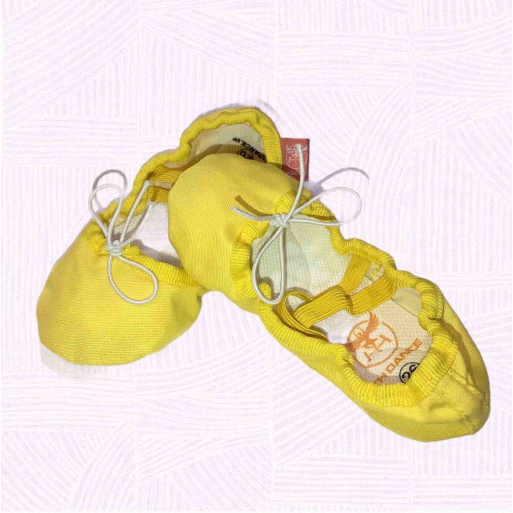 Giày múa Ballet trẻ em | Giày múa màu vàng trơn