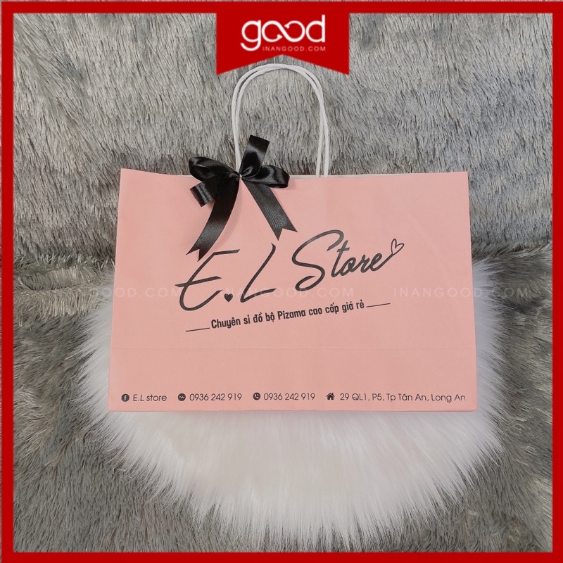 [HÀNG CHUẨN] in túi giấy theo yêu cầu, in túi giấy kraft cho các shop, in túi đựng quà tặng thông tin yêu cầu -  100 cái