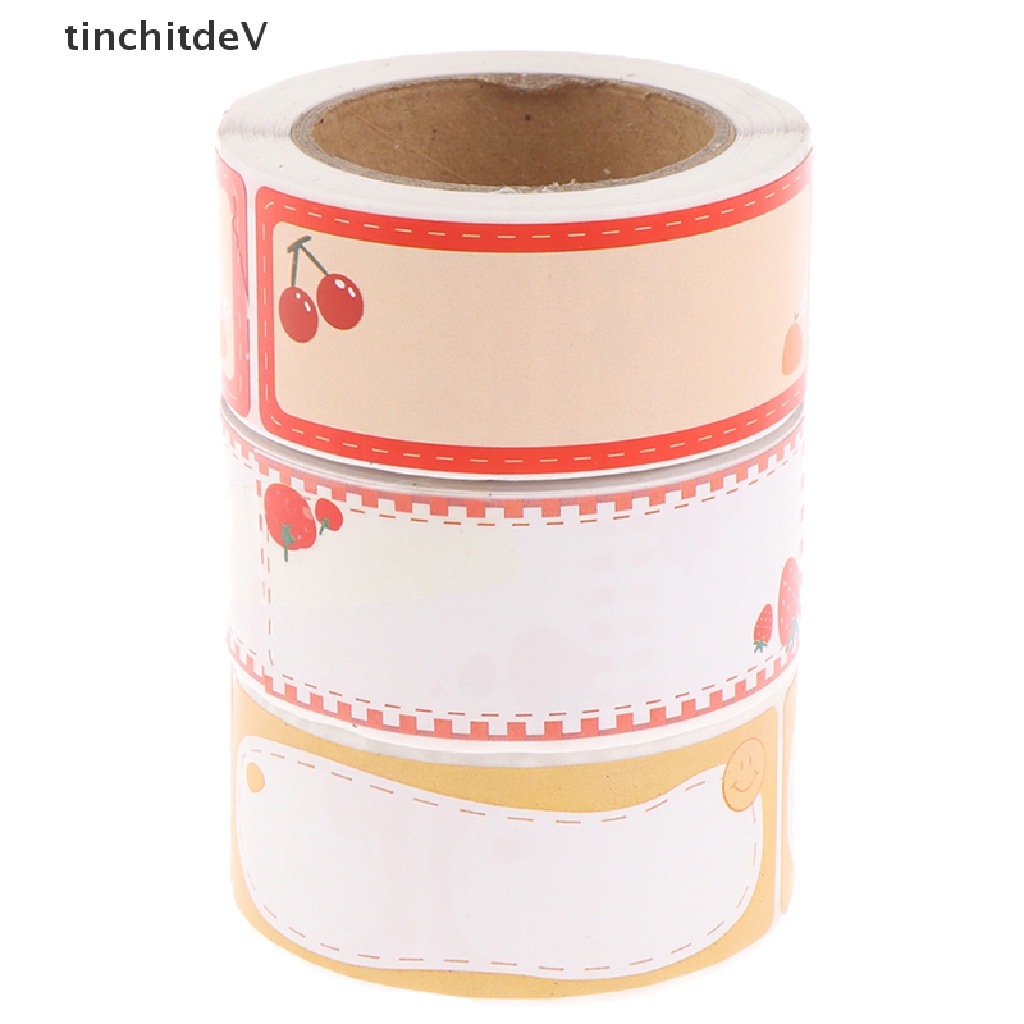 Cuộn 120 Nhãn Dán Ghi Tên Chai Lọ Họa Tiết Hoạt Hình Dễ Thương