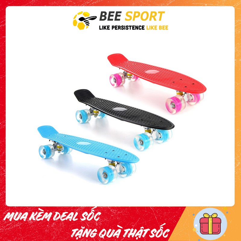 Ván trượt nhựa cao cấp bánh đèn kích thước 68.5x17.5x10 - Ván trượt Penny Board cỡ lớn cho trẻ em