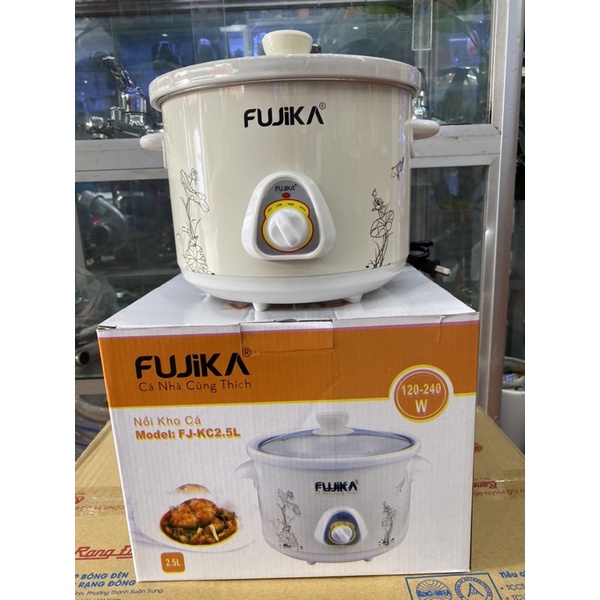 Nồi kho cá, nồi hầm cháo chậm đa năng chính hãng Fujika 2,5 lít