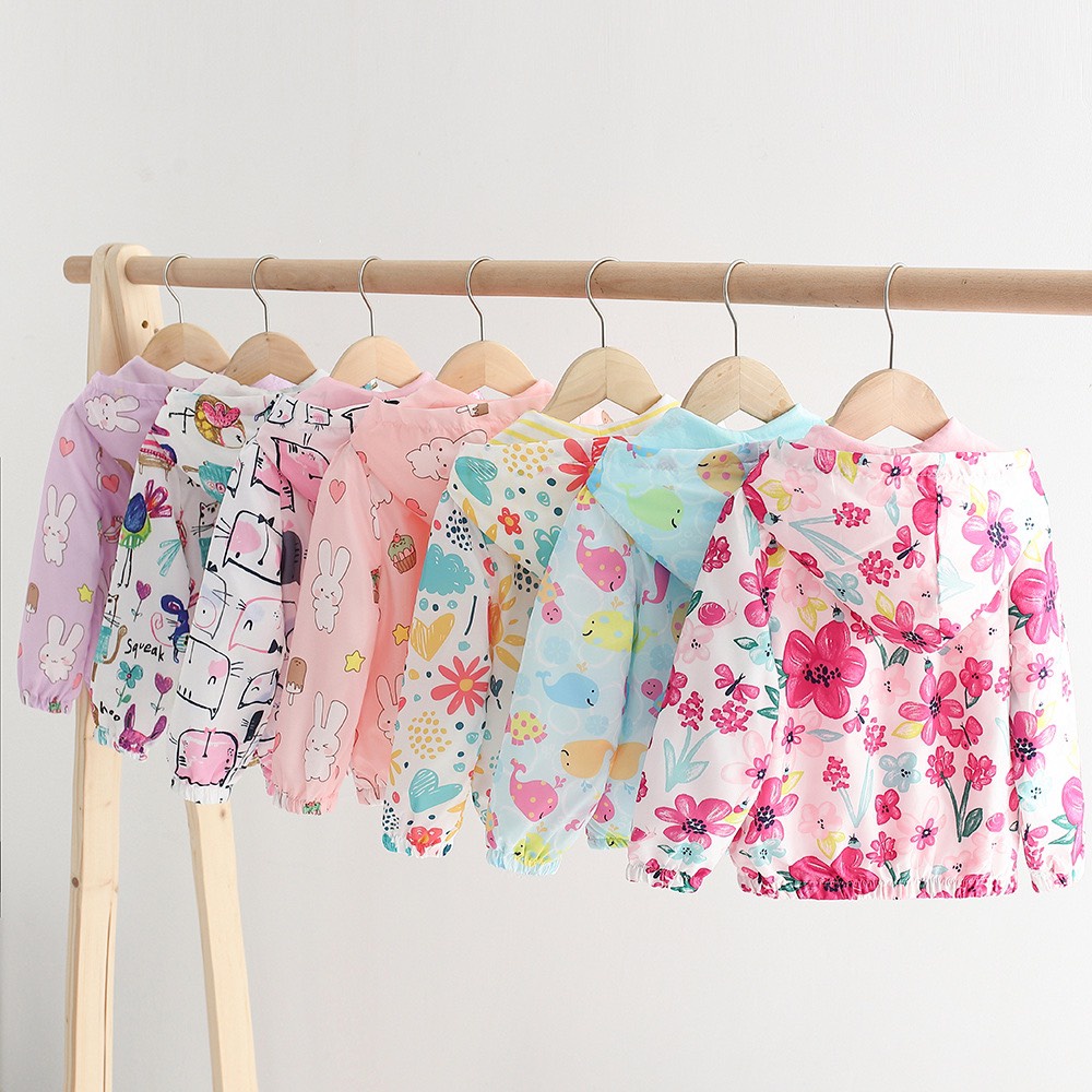 B2602 Áo khoác gió mỏng bé gái mặc mùa thu hàng nhập