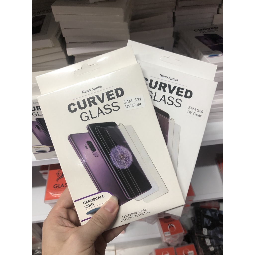 Kính cường lực UV Samsung Galaxy S10 ,S20 ULTRA,S21,S8,S8+,S9,S9+ màn full keo cao cấp