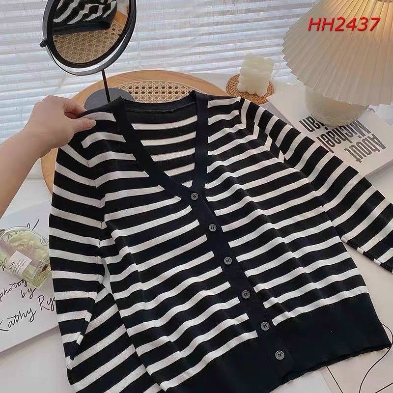 ÁO LEN CARDIGAN KẺ NGANG