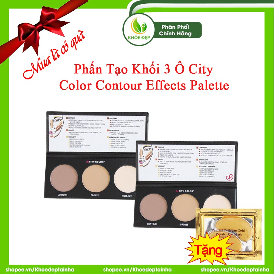 [ CHÍNH HÃNG ] Phấn Tạo Khối 3 Ô CITY COLOR CONTOUR EFFECTS PALETTE 1,35g