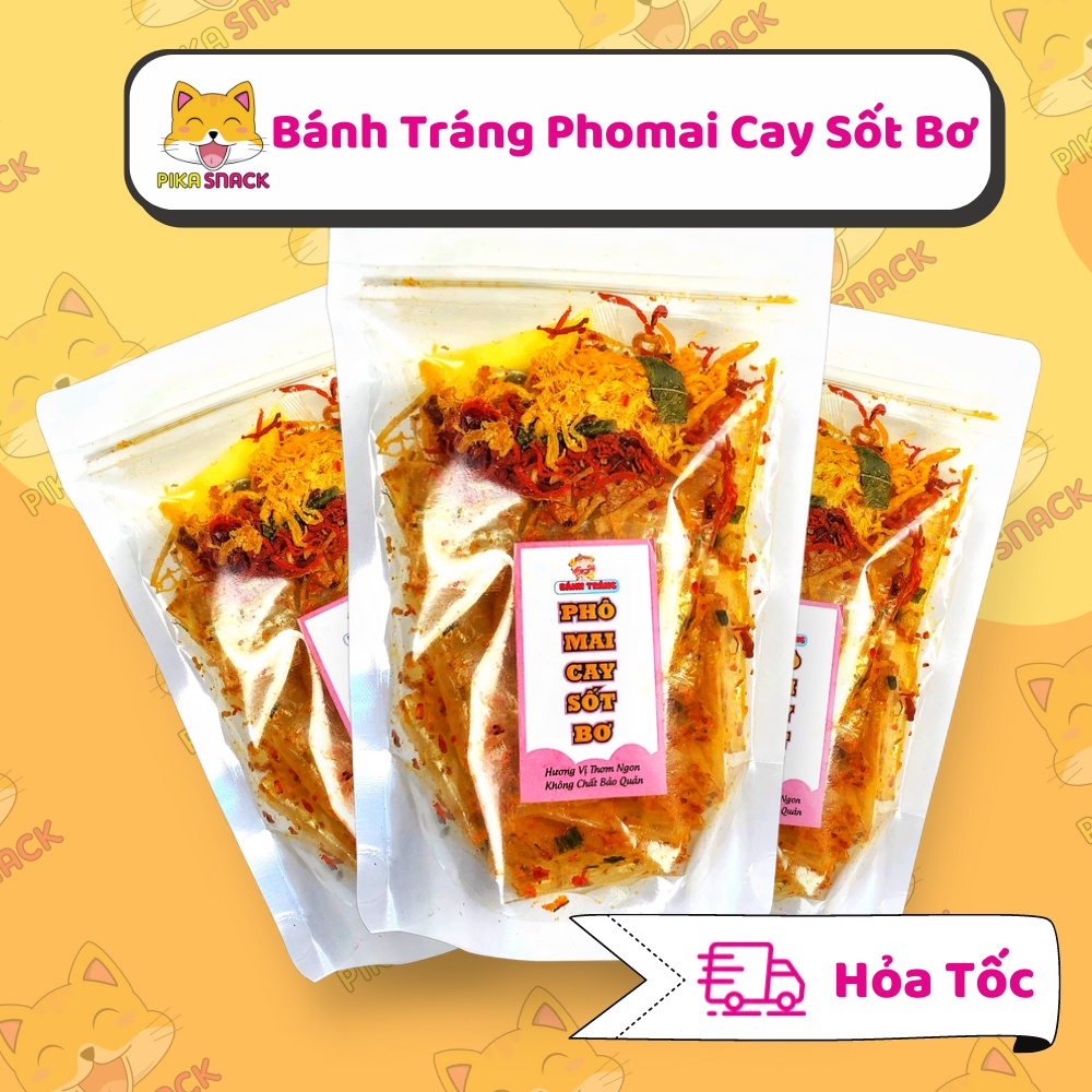 Bánh Tráng Cuộn Phomai Cay Sốt Bơ PIKA SNACK ăn là nghiền _Đồ Ăn Vặt Hà Nội_BTCPMSOTBO