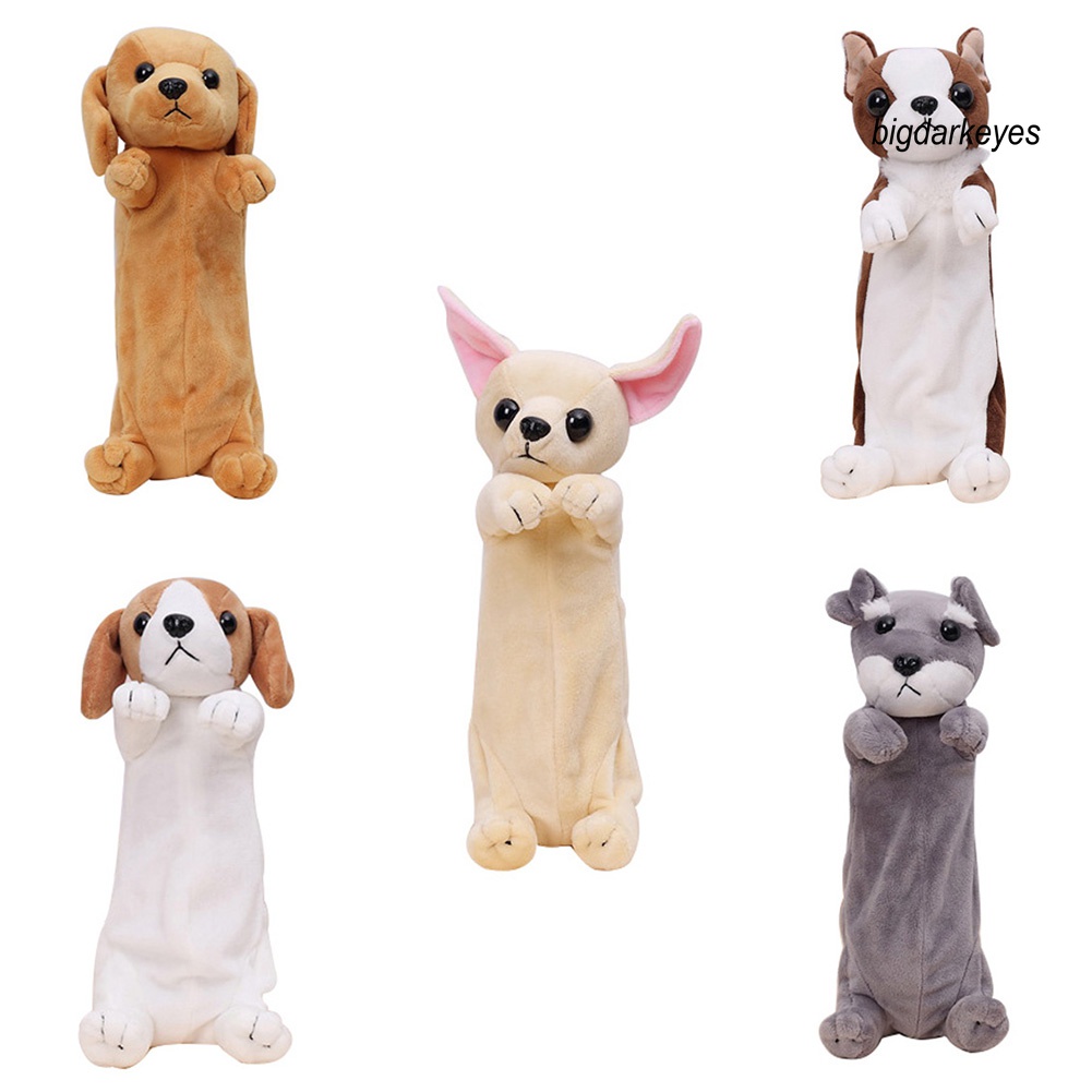 Nyt- Túi Đựng Bút / Đồ Trang Điểm Hình Chú Chó Hoạt Hình 3D Bằng Lông Nhung